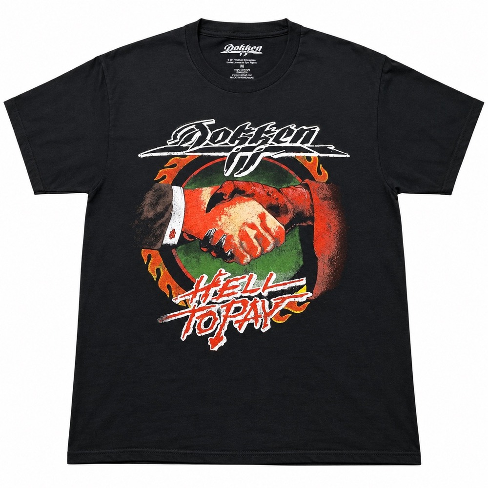 Dokken Hell to Pay Band Graphic T-Shirt Mens Medium Black Short Sleeve
